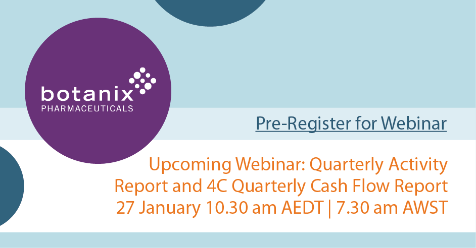 Quarterly Update Webinar 27 January | Registration Open